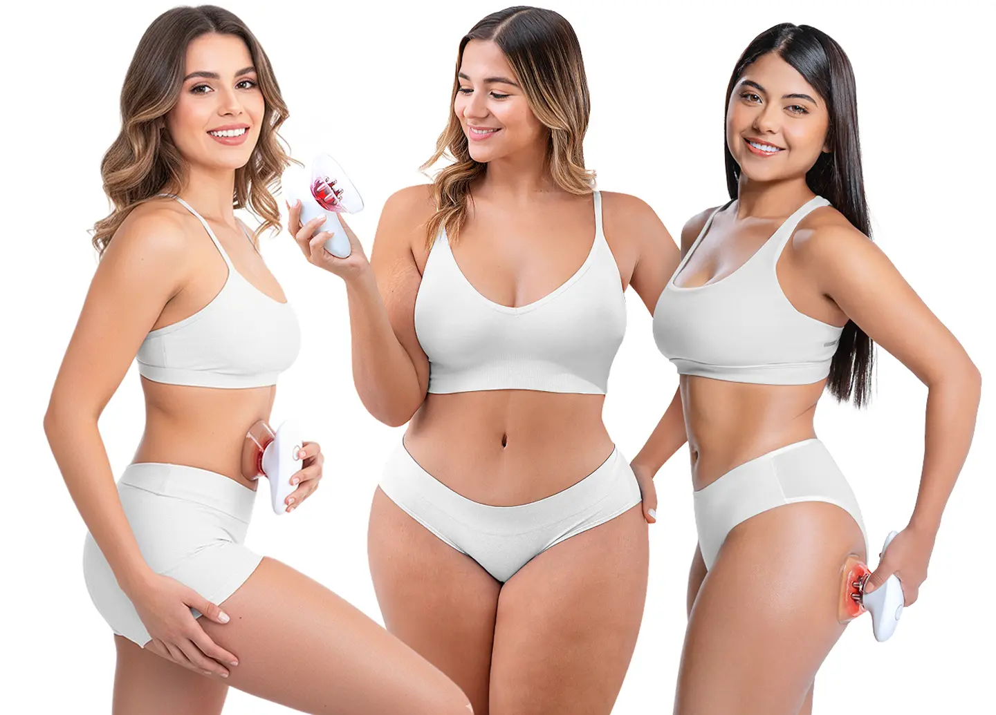 Resultados confiables | Redu Sculpt Tres mujeres mostrando resultados confiables con Redu Sculpt