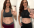 Comparación antes y después de usar Redu Sculpt mostrando reducción de abdomen y cintura